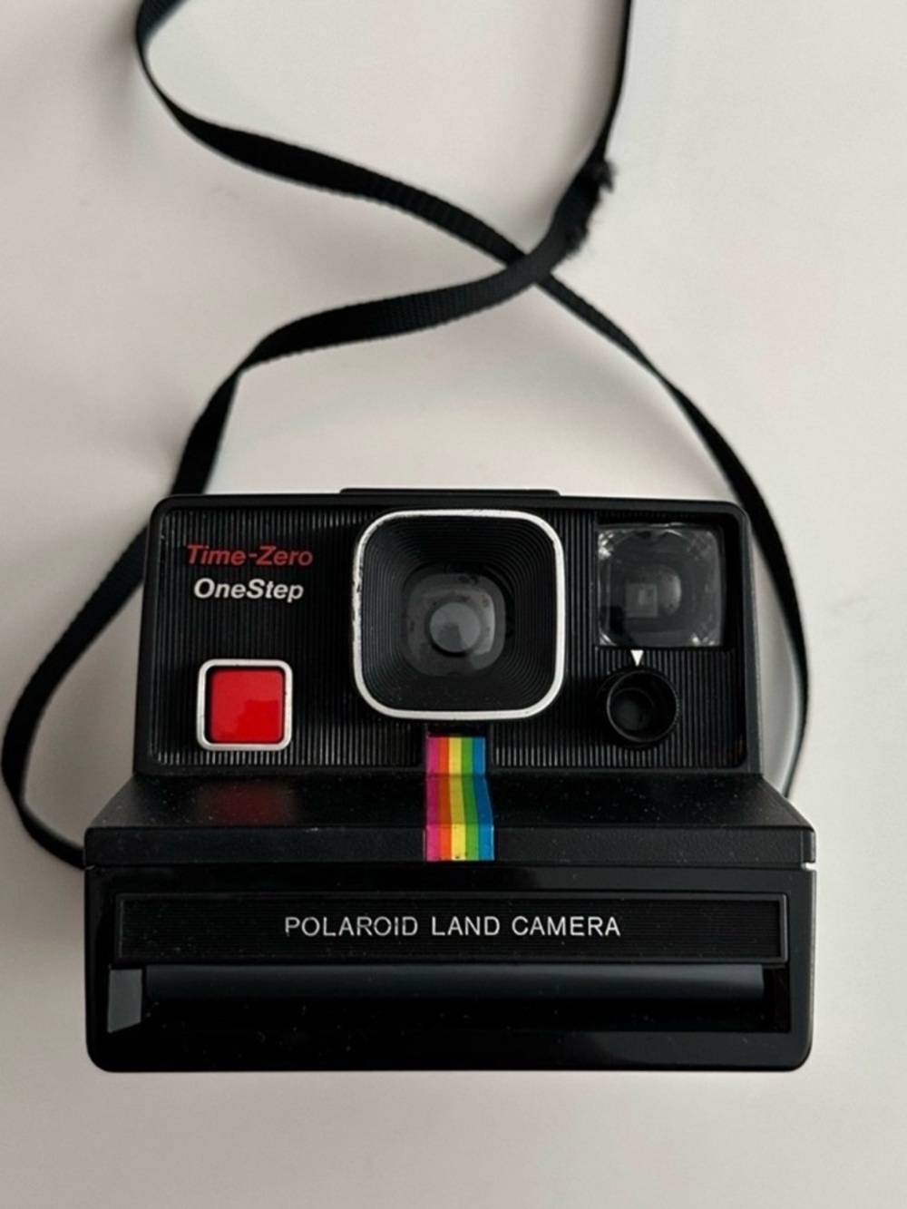 Polaroid Land Camera with Rainbow Stripe
